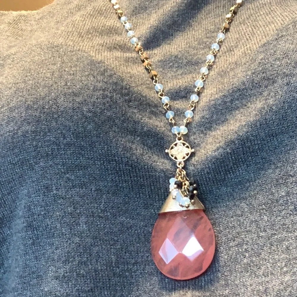 Nordstrom pink and gold necklace and earrings (3 for $15)